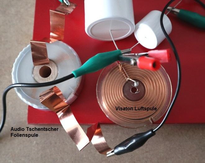 Audio Tschentscher Folienspule vs. Visaton Luftspule